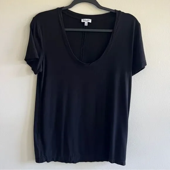 Splendid Sloane Scoop Tee Black Small - Picture 2 of 8